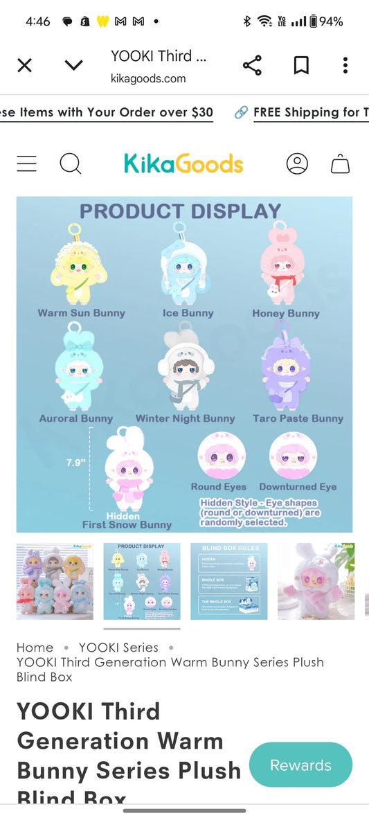 Yooki v3 warm winter bunny plush pendant blindbox