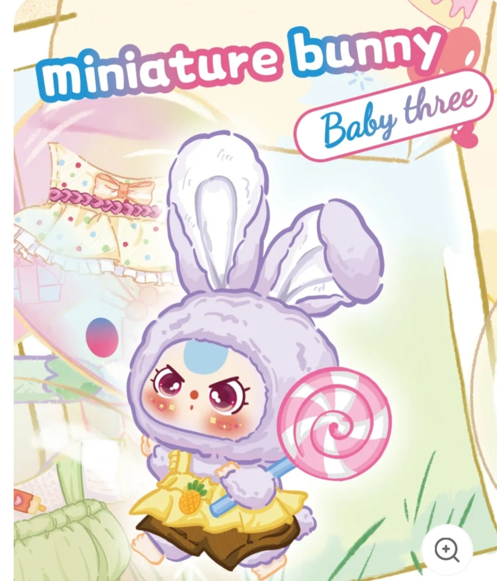Babythree miniature bunny plush pendant